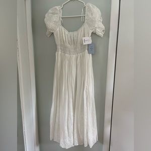 Aqua and Kristopher Brock  white maxi dress